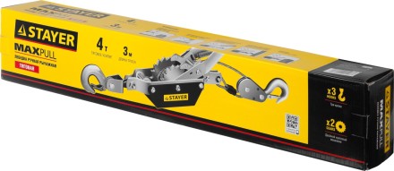 Лебедка STAYER &quot;MAXPull&quot; рычажная, тросовая, 4т/3м 4310-4 купить в Когалыме