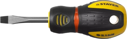 Отвертка STAYER "PROFESSIONAL" "PROTech", двухкомп рукоятка, намагниченная, Cr-Mo, SL5,5x38мм 25131-05-38_z02 купить в Когалыме