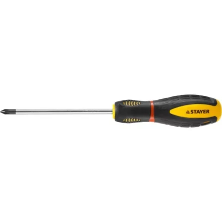 Отвертка STAYER "PROFI" "PROTech", двухкомп рукоятка, намагниченная, Cr-Mo, PH1x100мм 25132-1-10_z02 купить в Когалыме