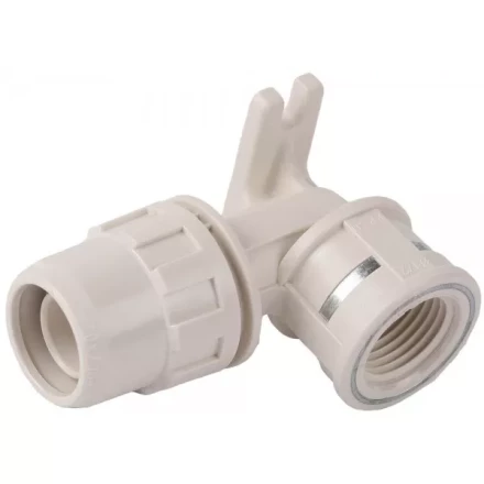 Муфта ЗУБР "ШиреФит" соединительная угловая 90°, с креплением, "штуцер с гайкой - внутренняя резьба", 20мм-1/2" 51468-20-1/2 купить в Когалыме