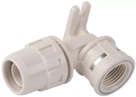 Муфта ЗУБР "ШиреФит" соединительная угловая 90°, с креплением, "штуцер с гайкой - внутренняя резьба", 20мм-1/2" 51468-20-1/2 купить в Когалыме