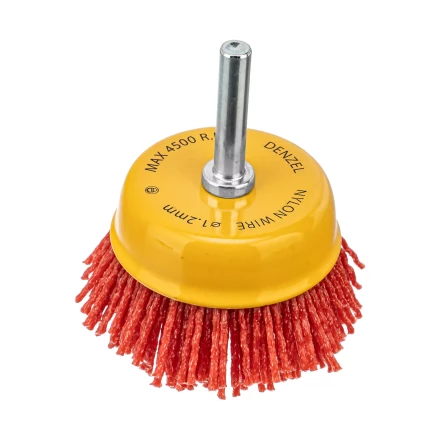 Щетка для дрели Denzel, 65 мм, Чашка, со шпилькой, нейлоновая щетина, 74435 купить в Когалыме