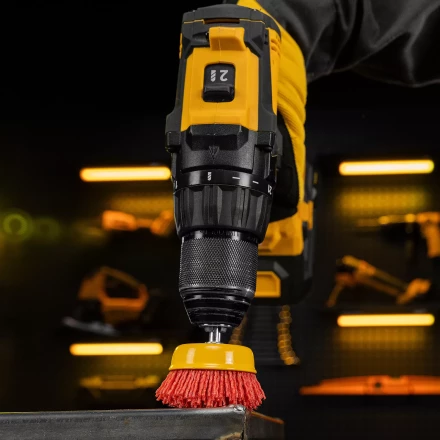 Щетка для дрели Denzel, 65 мм, Чашка, со шпилькой, нейлоновая щетина, 74435 купить в Когалыме