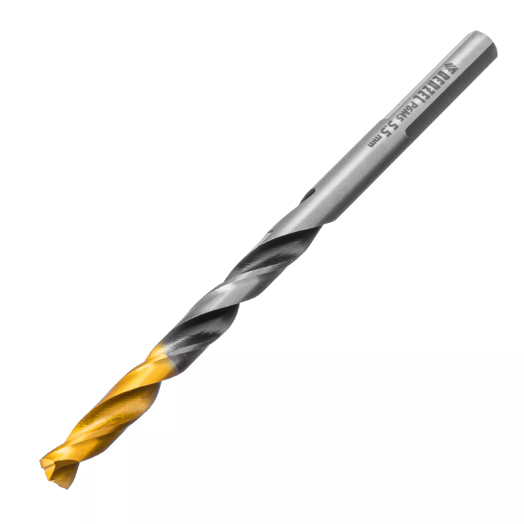 Сверло спиральное по металлу Denzel 5,5 x 93мм, Р6М5, Golden Tip, многогранная заточка, 718277 купить в Когалыме
