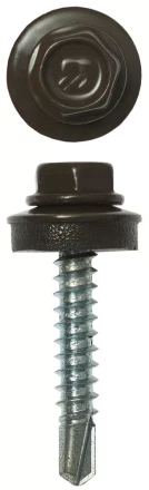 Саморезы ЗУБР окраш., RAL 8028 земел.-коричн., для крепл. кров. матер. к дерев. обреш., 4.8х29мм, 2500шт 4-300310-48-029-8028 купить в Когалыме