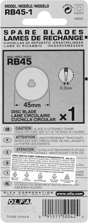 Лезвие OLFA круглое для RTY-2/G,45-C, 45х0,3мм, 1шт OL-RB45-1 купить в Когалыме