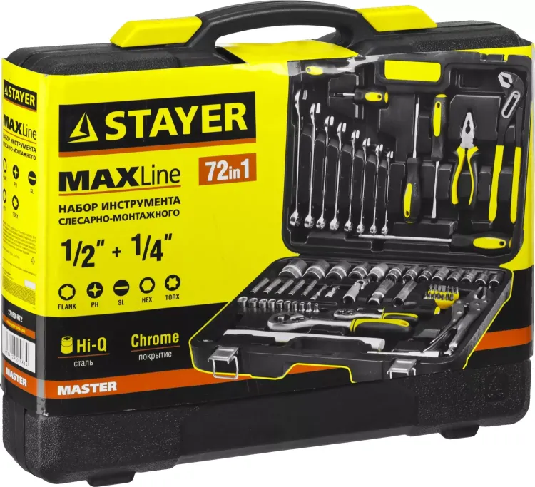 Набор слесарно-монтажного инструмента STAYER "MASTER", 72 предмета 27760-H72 купить в Когалыме
