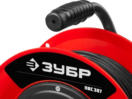 Удлинитель на катушке &quot;ПВС 307&quot;, 30 м, 2500 Вт, 4 гнезда, ПВС 3х0,75 кв мм, ЗУБР 55083-30 купить в Когалыме