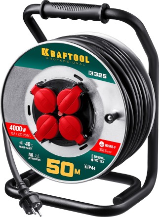 Силовые удлинители на стальной катушке  HEAVY DUTY 4.0, кабель КГ 3х2,5 кв мм 55086-50 купить в Когалыме