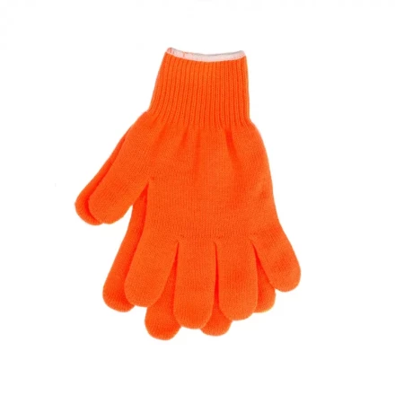 Перчатки трикотажные акрил оранжевый оверлок Сибртех 68659 купить в Когалыме