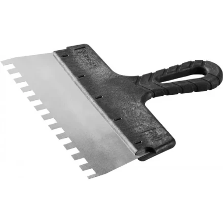 Шпатель ЗУБР "МАСТЕР" ФАСАДНЫЙ, нержавеющее полотно, 250мм, зуб 10х10мм 10078-25-10 купить в Когалыме