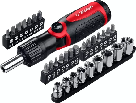 ЗУБР реверсивно-рычажная отвертка с насадками (25161-H31) купить в Когалыме