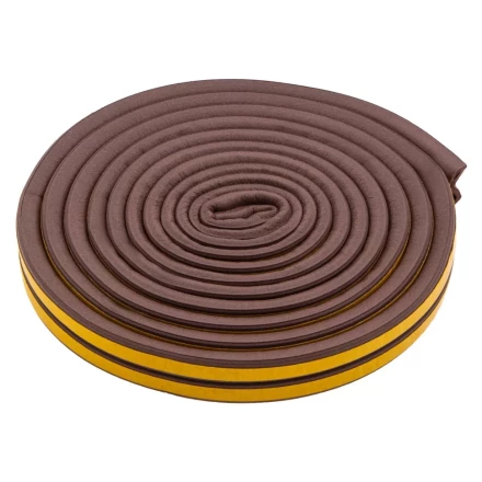 Уплотнитель резиновый, 6 м, профиль "D", коричневый Сибртех 88916 купить в Когалыме