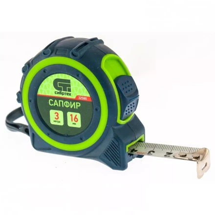 Рулетка Сапфир двухкомпонентный корпус 3м х 16 мм СИБРТЕХ 32580 купить в Когалыме