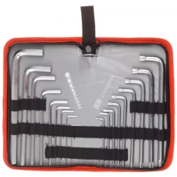 Набор ключей имбусовых ЗУБР "МАСТЕР"Cr-V,нейлон чехол,HEX 1,5-10 мм длинные 9 шт,TORX Т10-Т50  длинные 9 шт 27463-H18