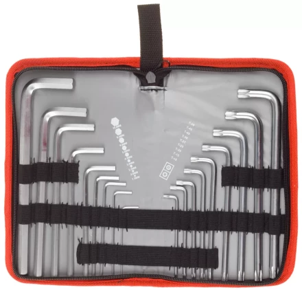 Набор ключей имбусовых ЗУБР "МАСТЕР"Cr-V,нейлон чехол,HEX 1,5-10 мм длинные 9 шт,TORX Т10-Т50  длинные 9 шт 27463-H18 купить в Когалыме