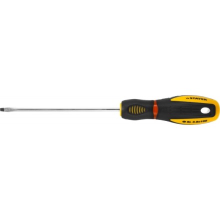 Отвертка STAYER &quot;PROFI&quot; &quot;PROTech&quot;, двухкомп рукоятка, намагниченная, Cr-Mo, SL3,0x100мм 25131-03-10_z02 купить в Когалыме