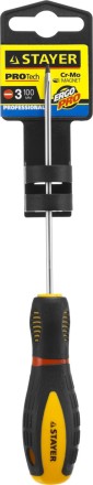 Отвертка STAYER &quot;PROFI&quot; &quot;PROTech&quot;, двухкомп рукоятка, намагниченная, Cr-Mo, SL3,0x100мм 25131-03-10_z02 купить в Когалыме