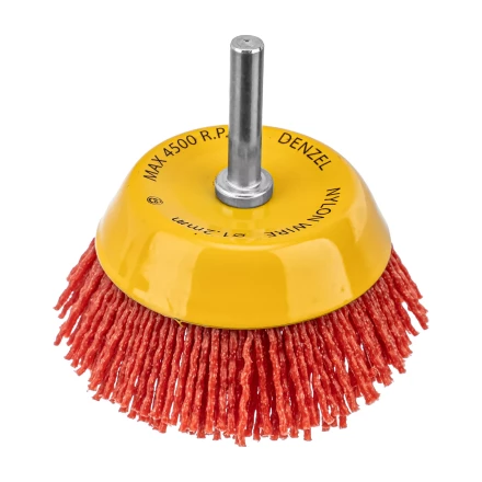 Щетка для дрели, 75 мм, Чашка, со шпилькой, нейлоновая щетина Denzel 74436 купить в Когалыме