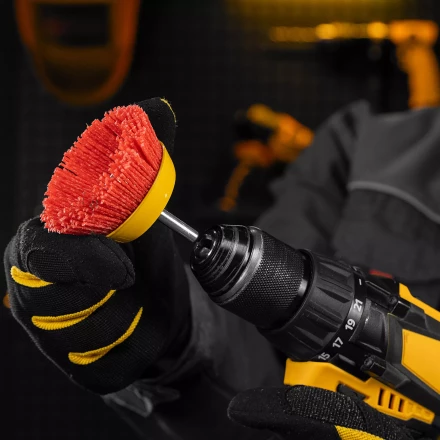 Щетка для дрели, 75 мм, Чашка, со шпилькой, нейлоновая щетина Denzel 74436 купить в Когалыме