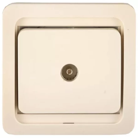 Розетка СВЕТОЗАР "ГАММА" телевизионная одинарная, цвет бежевый SV-54115-B купить в Когалыме