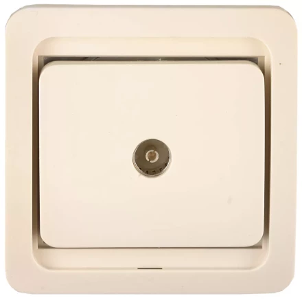 Розетка СВЕТОЗАР "ГАММА" телевизионная одинарная, цвет бежевый SV-54115-B купить в Когалыме