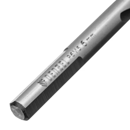 Сверло спиральное по металлу 6 x 93мм, Р6М5, Golden Tip, многогранная заточка Denzel 718278 купить в Когалыме