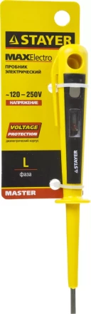 STAYER "MASTER". Пробник напряжения с цельнолитым диэлектрическим корпусом, 120-250В, 150мм 45280 купить в Когалыме