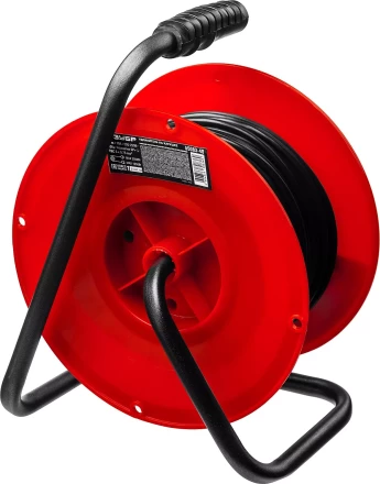 Удлинитель на катушке "ПВС 307", 40 м, 2500 Вт, 4 гнезда, ПВС 3х0,75 кв мм, ЗУБР 55083-40 купить в Когалыме