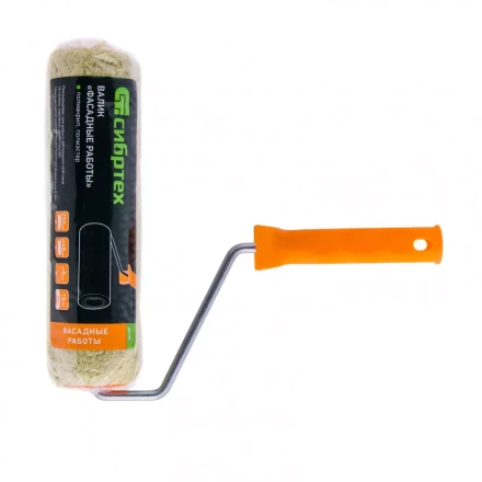 Валик &quot;Фасадные работы&quot; 250 мм ворс 18мм D 48 мм D ручки 8 мм полиакрил полиэстер Сибртех 80175 купить в Когалыме