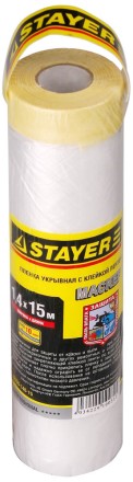 Пленка STAYER &quot;PROFESSIONAL&quot; защитная с клейкой лентой &quot;МАСКЕР&quot;, HDPE, 9мкм, 1,4х15м 12255-140-15 купить в Когалыме