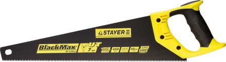 Ножовка универсальная (пила) STAYER BlackMAX 450 мм, 7TPI, тефлон покрытие, рез вдоль и поперек волокон, для средних заготовок, фанеры, ДСП, МДФ 2-15081-45 купить в Когалыме