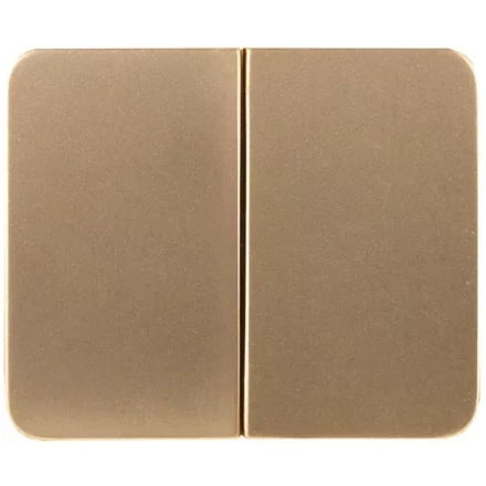 Выключатель СВЕТОЗАР "ГАММА" двухклавишный, без вставки и рамки, цвет золотой металлик, 10A/~250B SV-54134-GM купить в Когалыме