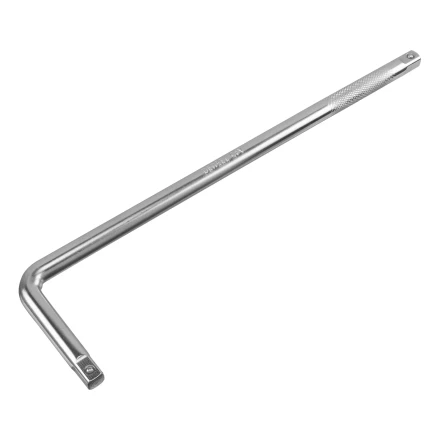 Вороток Г-образный, 375*100 мм, квадрат 1/2", CrV, матовый хром Denzel 14067 купить в Когалыме