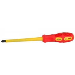 Отвертка STAYER &quot;PROFESSIONAL&quot; &quot;MAX-GRIP&quot; диэлектрическая, двухкомпонентная рукоятка, Cr-V, PH №3x150мм 25828-3-150 G