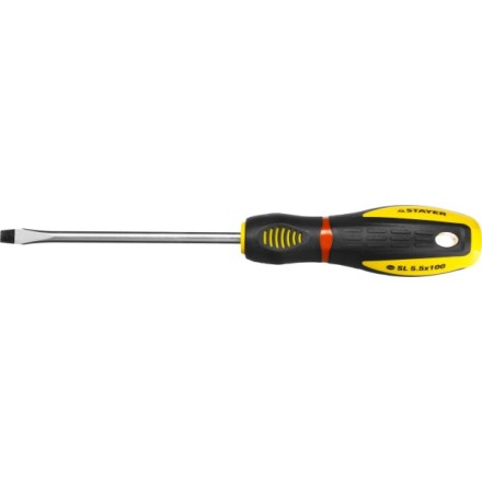 Отвертка STAYER &quot;PROFI&quot; &quot;PROTech&quot;, двухкомп рукоятка, намагниченная, Cr-Mo, SL5,5x100мм 25131-05-10_z02 купить в Когалыме