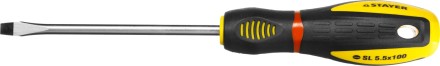 Отвертка STAYER &quot;PROFI&quot; &quot;PROTech&quot;, двухкомп рукоятка, намагниченная, Cr-Mo, SL5,5x100мм 25131-05-10_z02 купить в Когалыме