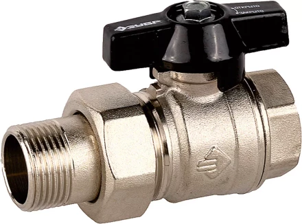 Кран шаровой ЗУБР полнопроходной с накидной гайкой "мама-папа", бабочка, никелированная латунь, 3/4" 4-51327-C-3/4 купить в Когалыме