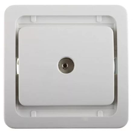 Розетка СВЕТОЗАР "ГАММА" телевизионная одинарная, цвет белый SV-54115-W купить в Когалыме