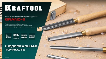 Набор профессиональных токарных резцов по дереву KRAFTOOL 18368 купить в Когалыме