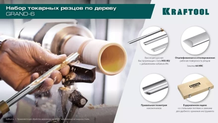 Набор профессиональных токарных резцов по дереву KRAFTOOL 18368 купить в Когалыме