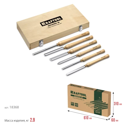 Набор профессиональных токарных резцов по дереву KRAFTOOL 18368 купить в Когалыме