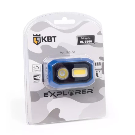 Фонарик налобный светодиодный КВТ HL-6566 с сенсором движения (82072) купить в Когалыме
