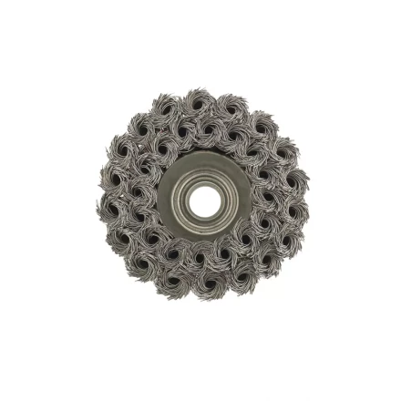 Щетка для УШМ 75 мм М14 "чашка" двухрядная крученая проволока 0,35 мм MTX 74676 купить в Когалыме