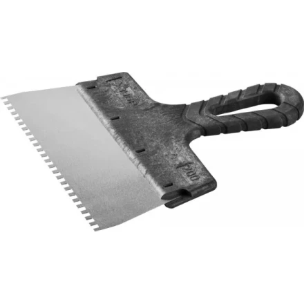 Шпатель ЗУБР "МАСТЕР" ФАСАДНЫЙ, нержавеющее полотно, 200мм, зуб 4х4мм 10078-20-04 купить в Когалыме