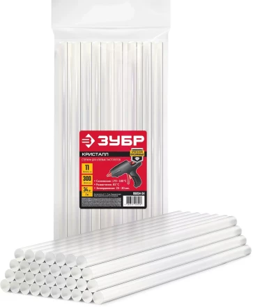 ЗУБР 11 х 300 мм, 34 шт, прозрачные универсальные клеевые стержни (06854-34) купить в Когалыме