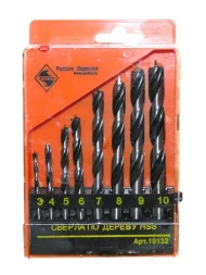 Набор сверл д/дер. 8шт пласт.кор. 1/60 19132