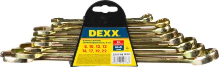 Набор DEXX: Ключи комбинированные гаечные, желтый цинк, 8-22мм, 8шт 27017-H8 купить в Когалыме