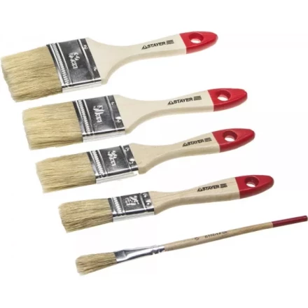 Набор STAYER "STANDARD" "UNIVERSAL": Кисти, светлая натур щетина, деревянная ручка, 4шт: 25, 38, 50мм; плоская №0 0162-H4_z01 купить в Когалыме