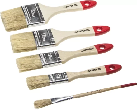 Набор STAYER "STANDARD" "UNIVERSAL": Кисти, светлая натур щетина, деревянная ручка, 4шт: 25, 38, 50мм; плоская №0 0162-H4_z01 купить в Когалыме